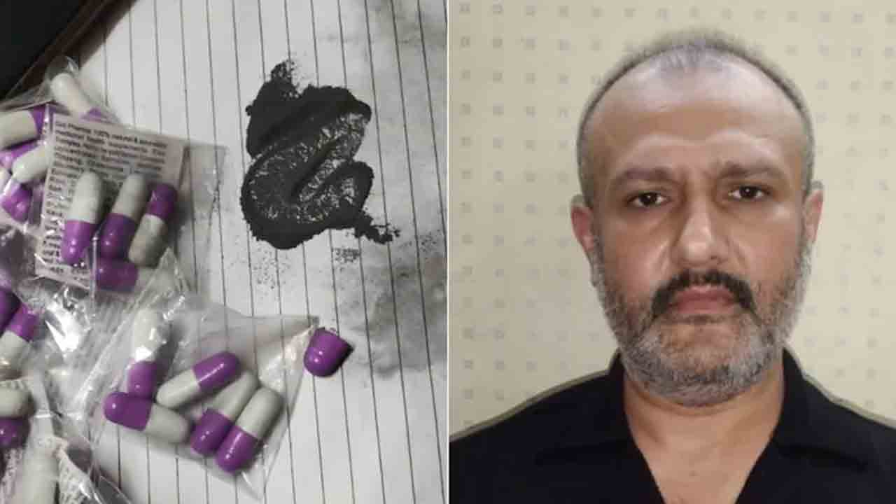 (বাঁ দিকে) এই ক্যাপসুলই বিলি করা হচ্ছিল। (ডান দিকে) অভিযুক্ত ব্যক্তি। ছবি: সংগৃহীত।