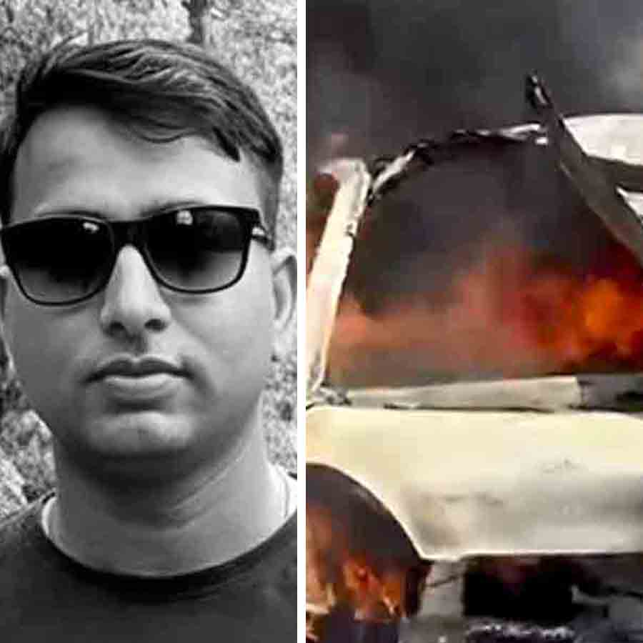 গাড়ি বিস্ফোরণে মৃত্যু যুবকের। ছবি: সংগৃহীত।