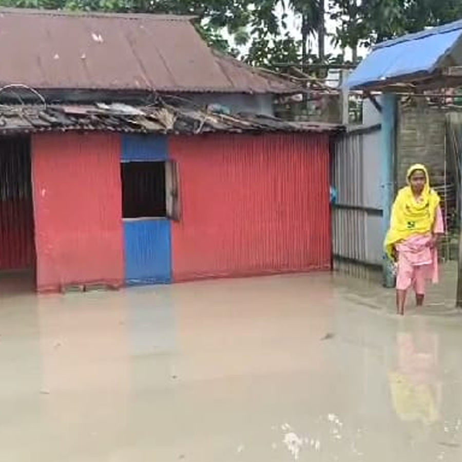 জলমগ্ন কোচবিহারের হরিপুর এলাকা। 