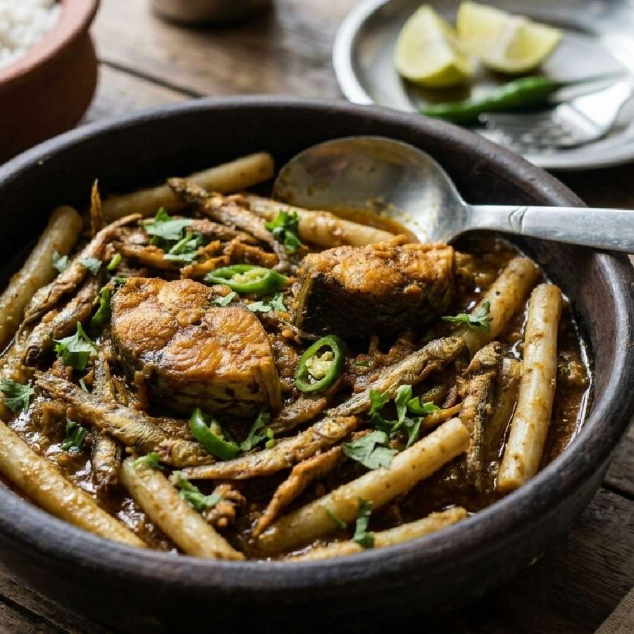 Garo community’s traditional dish with dry fish and rohu fish without any oil dgtl