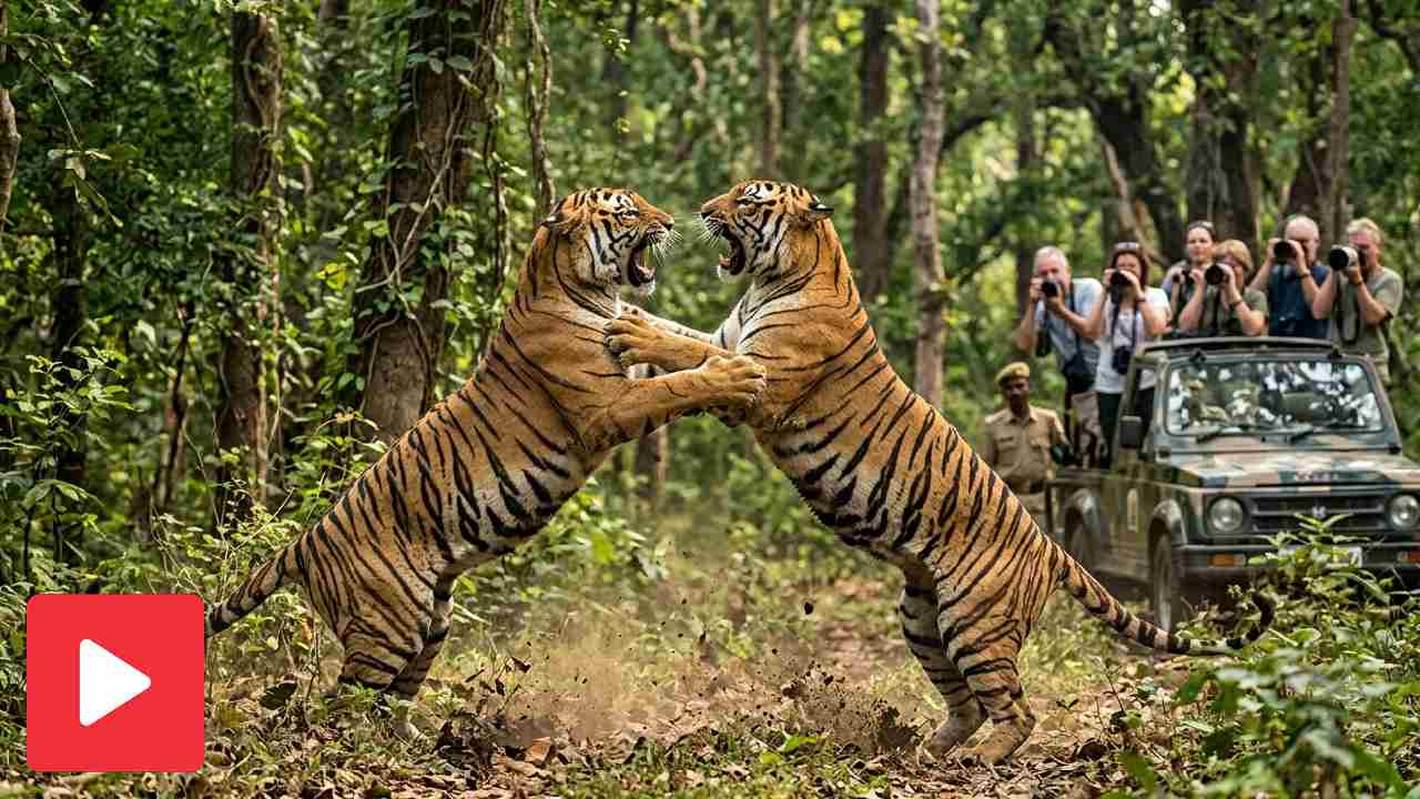 Video shows two tiger fighting with each other in jungle