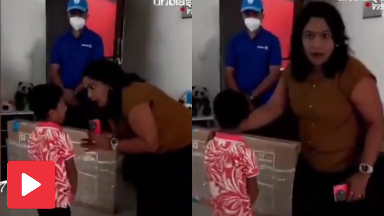 Video shows mother confront son for ordering big tv without her knowledge