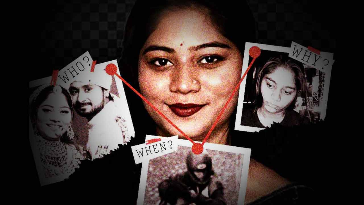 স্বামী রাজা রঘুবংশীকে খুনের অভিযোগে গ্রেফতার স্ত্রী সোনম রঘুবংশী। গ্রাফিক: আনন্দবাজার ডট কম।