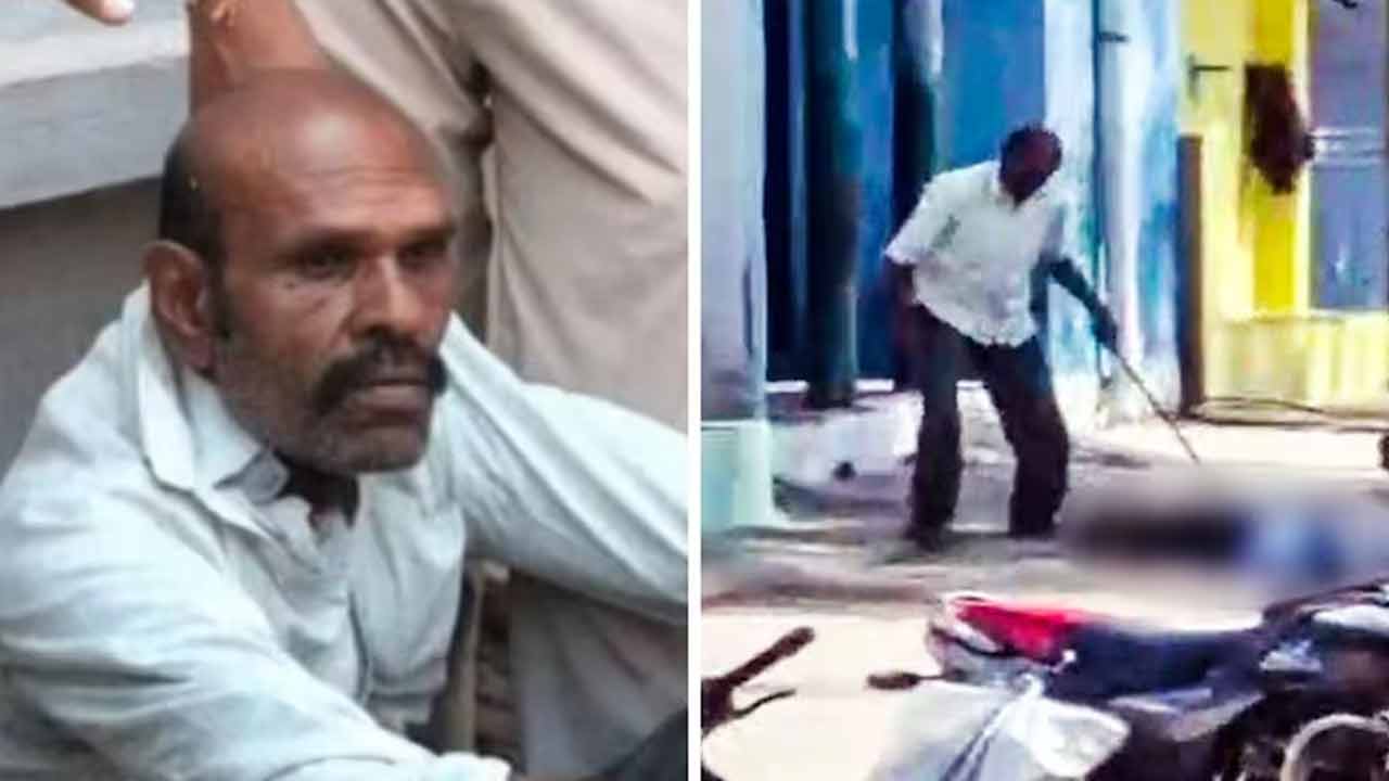 (বাঁ দিকে) অভিযুক্ত ব্যক্তি গুড্ডা পটেল। (ডান দিকে) হামলার সেই দৃশ্য। ছবি: সংগৃহীত।