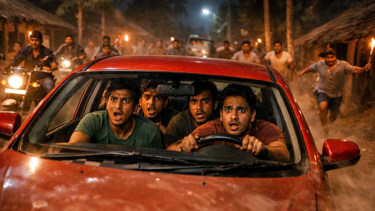 Villagers chase four young men on suspicion of child abduction in Nadia