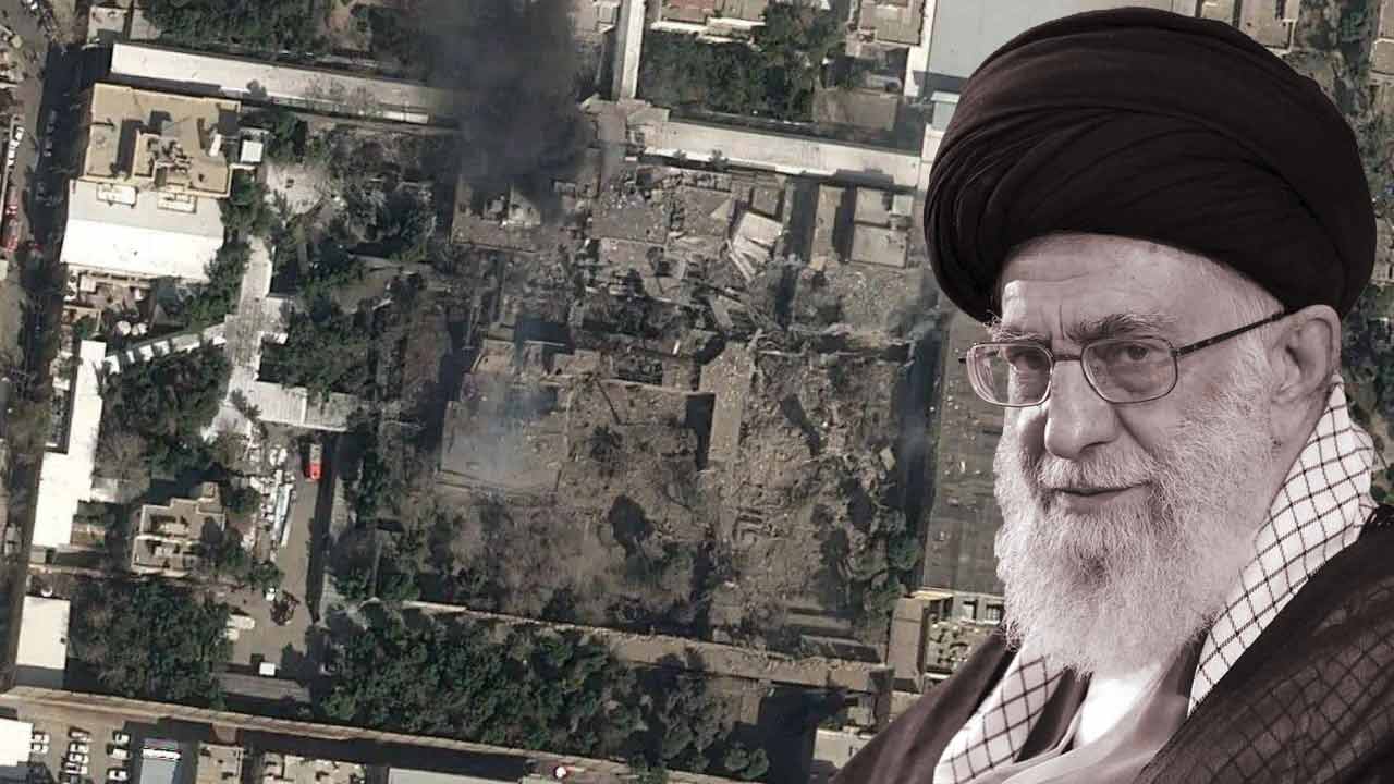 খামেনেইয়ের ঠিকানায় হামলা ইজ়রায়েল, আমেরিকার। গ্রাফিক: আনন্দবাজার ডট কম।