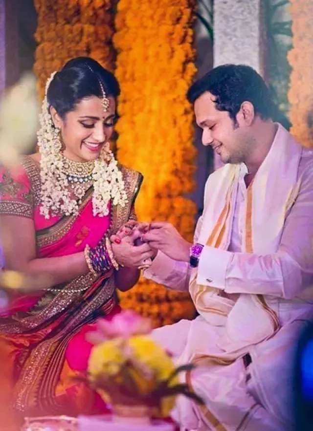 Trisha Krishnan and Varun Manian engagement