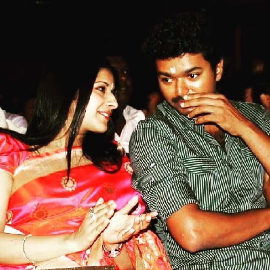 Thalapathy Vijay and his wife Sangeetha Sornalingam