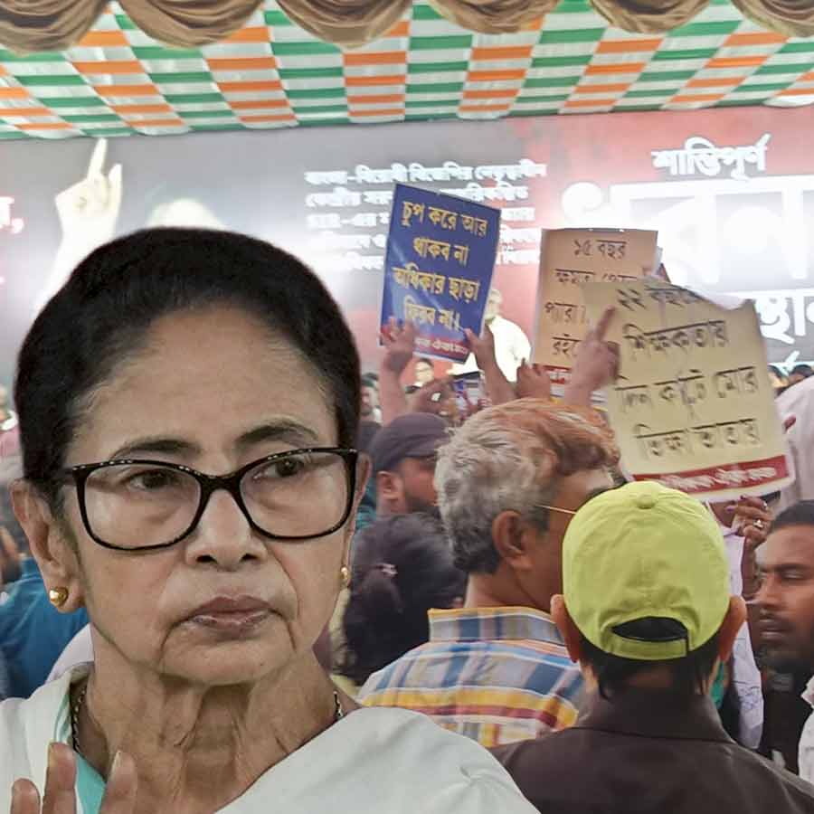Para teachers show protest in dharna mancha of CM Mamata Banerjee in dharmatala dgtl