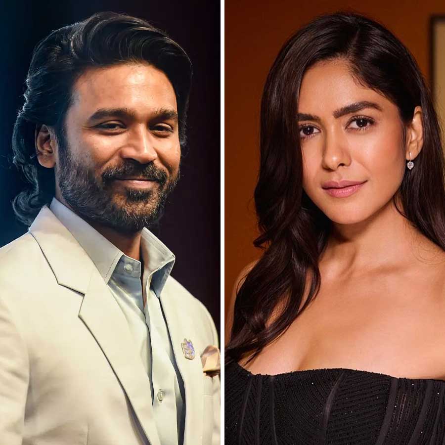 (বাঁ দিকে) ধনুষ, (ডান দিকে) মৃণাল ঠাকুর।