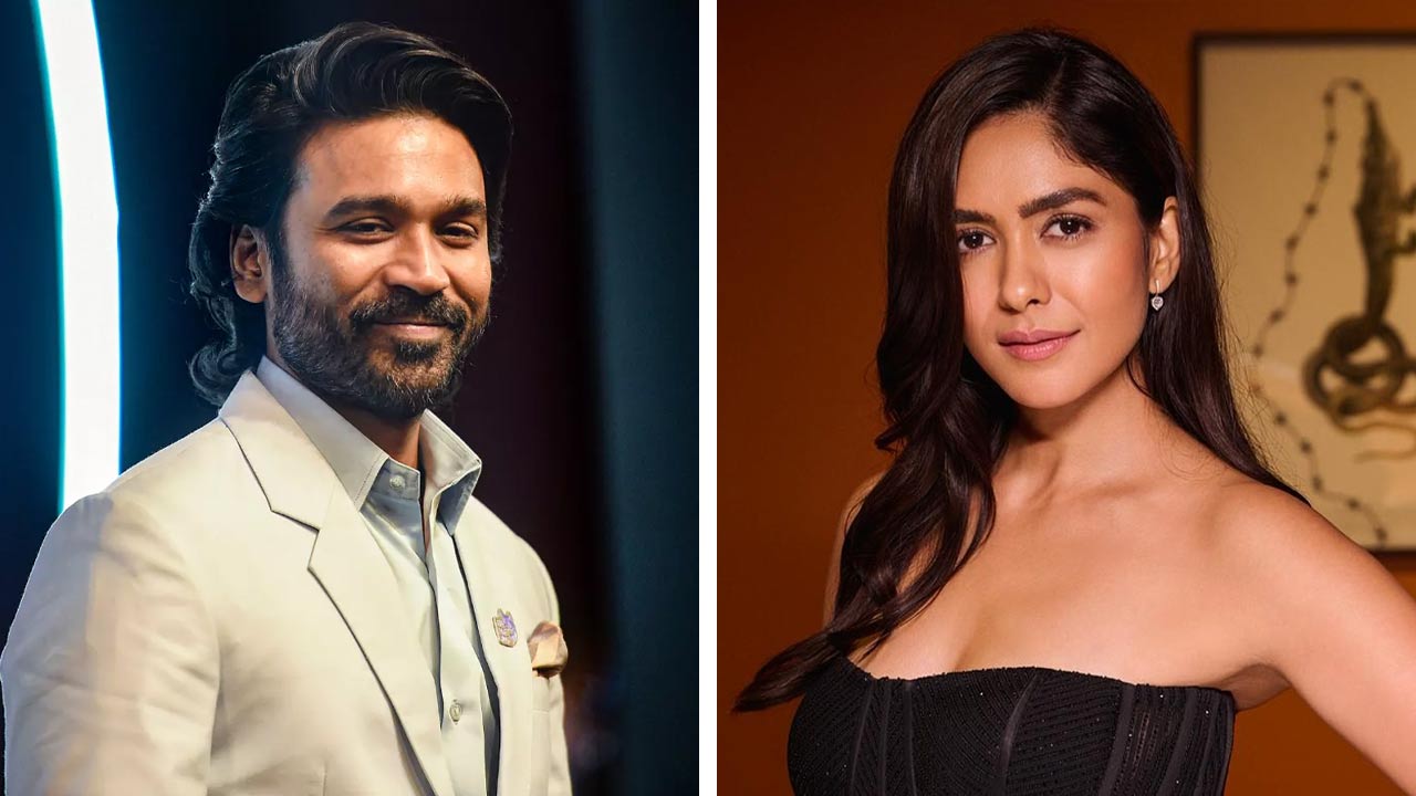 (বাঁ দিকে) ধনুষ, (ডান দিকে) মৃণাল ঠাকুর।