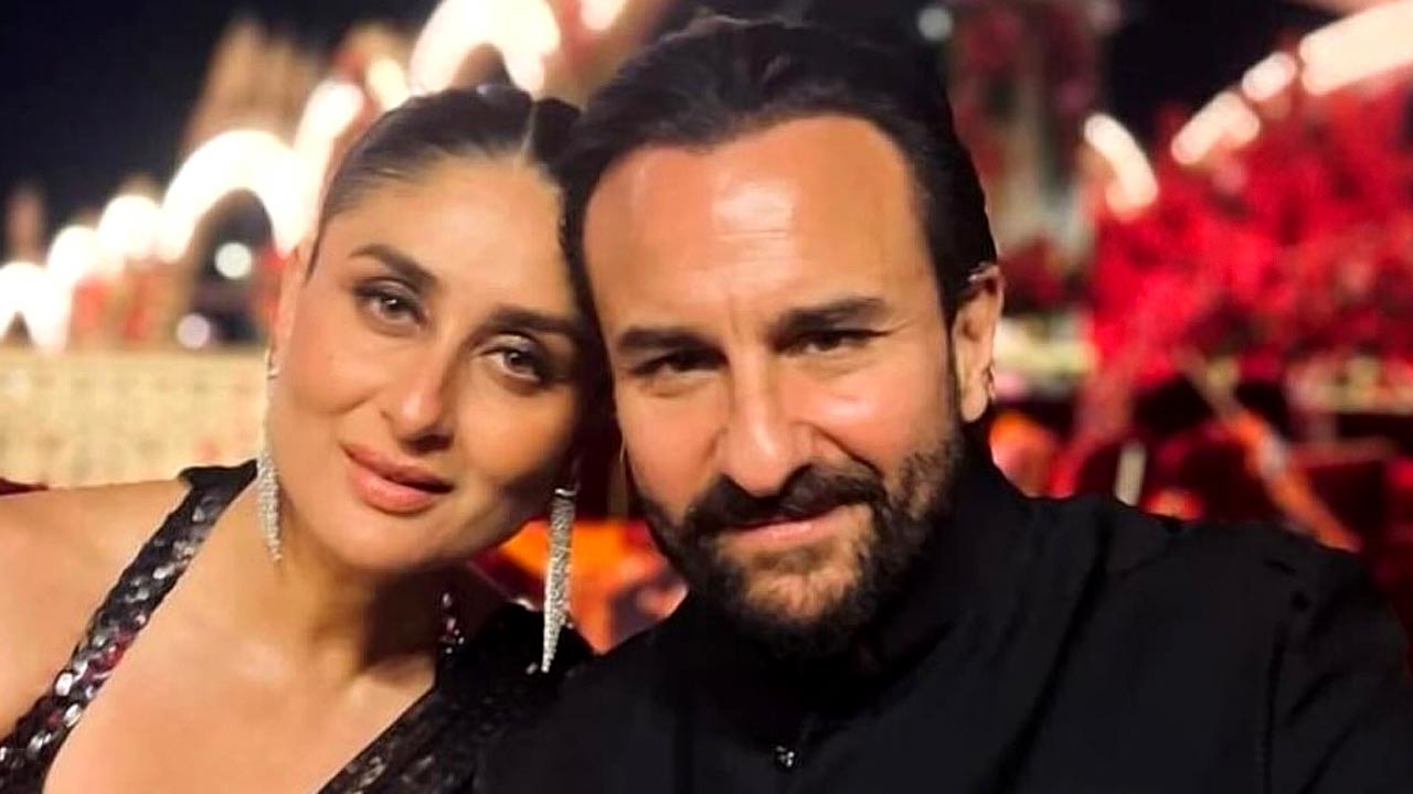 (বাঁ দিকে) করিনা কপূর, (ডান দিকে) সইফ আলি খান।