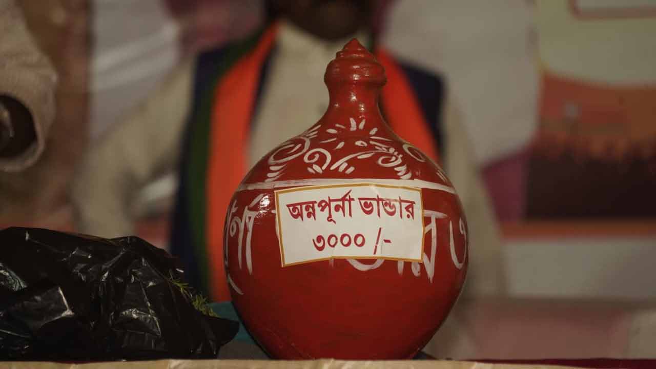 Yogi’s favourite vehicle is now in Bengal, Sukanta Majumdar rides Bulldozer during Parivartan Yatra at Ranibandh 
