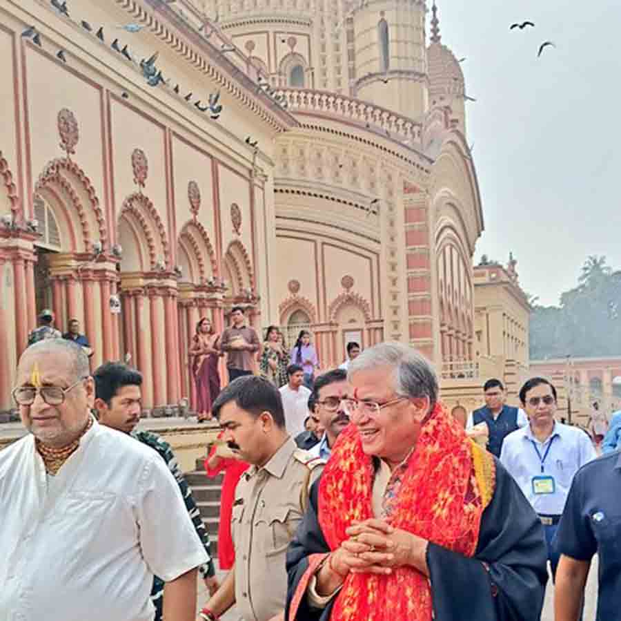 মঙ্গলবার সকালে দক্ষিণেশ্বর মন্দিরে জ্ঞানেশ কুমার। 