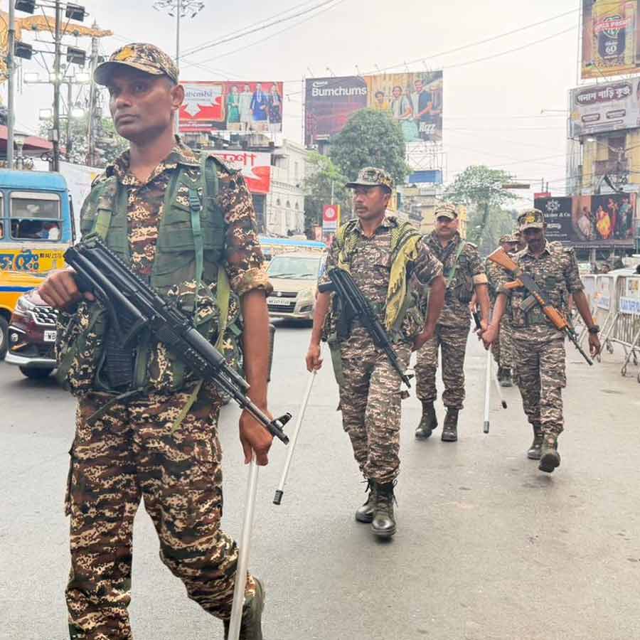 Election Commission says, central forces will complete their route march to every polling station area of West Bengal by March 14