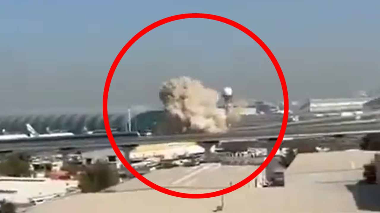 দুবাই বিমানবন্দরের কাছে ইরানি হামলা।