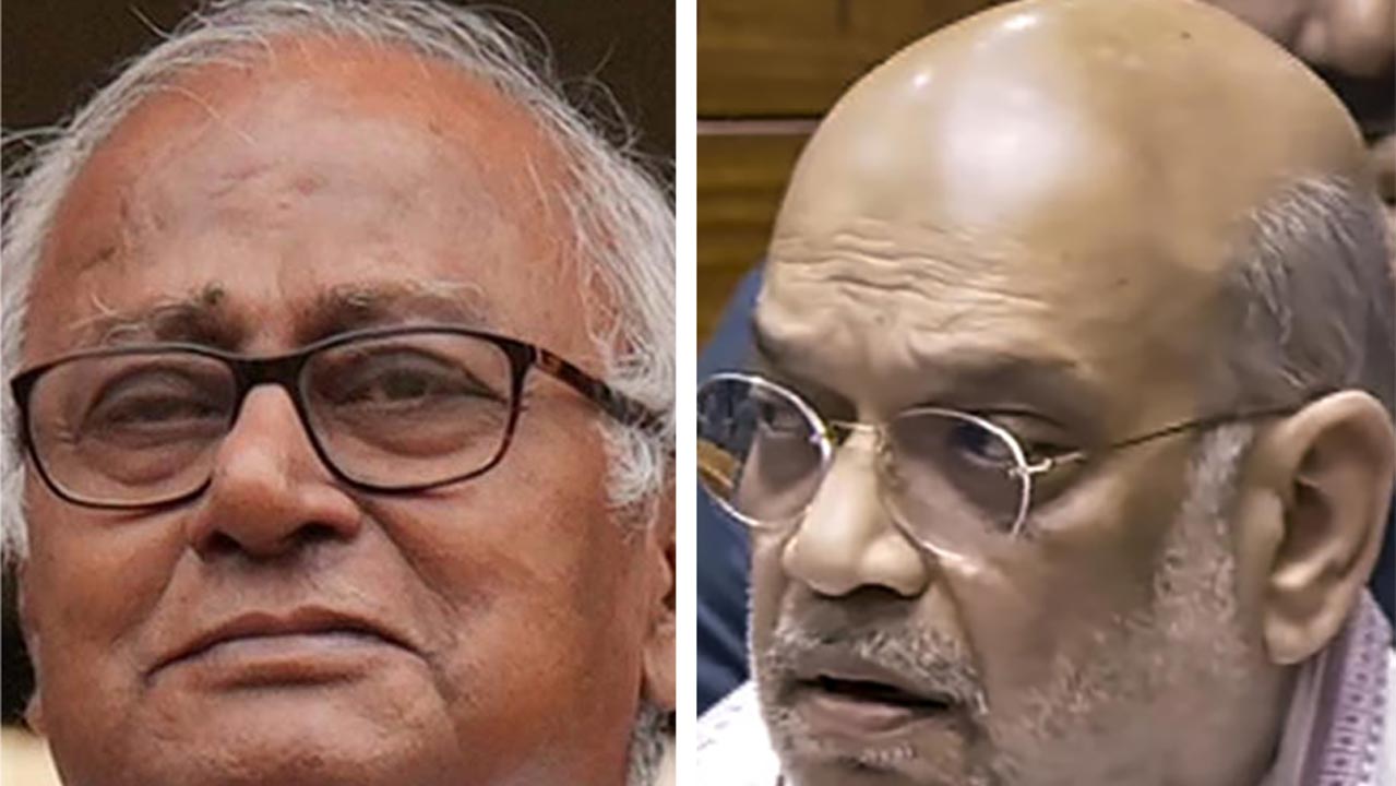 (বাঁ দিকে) তৃণমূল সাংসদ সৌগত রায় এবং কেন্দ্রীয় স্বরাষ্ট্রমন্ত্রী অমিত শাহ (ডান দিকে)।