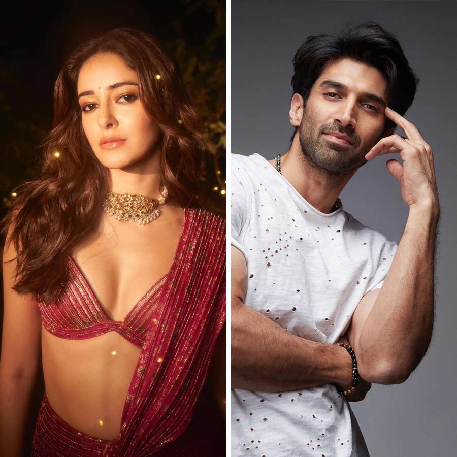 (বাঁ দিকে) অনন্যা পাণ্ডে, (ডান দিকে) আদিত্য রয় কপূর।