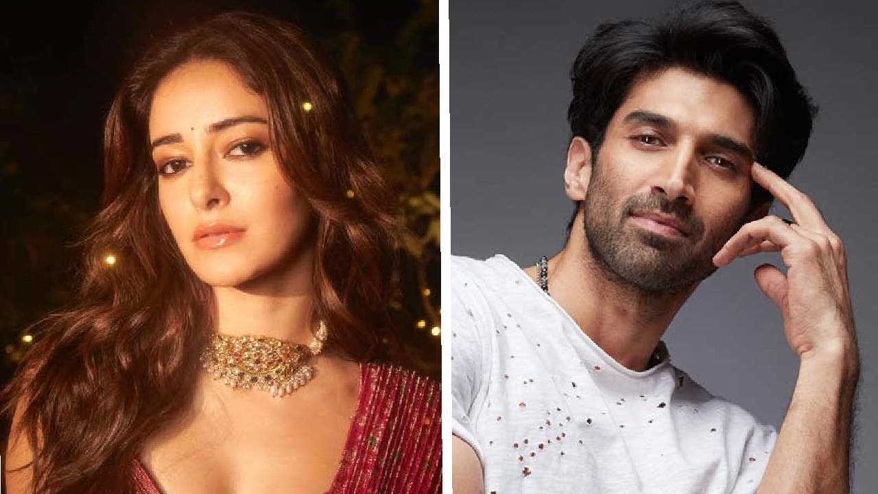 (বাঁ দিকে) অনন্যা পাণ্ডে, (ডান দিকে) আদিত্য রায় কপূর।