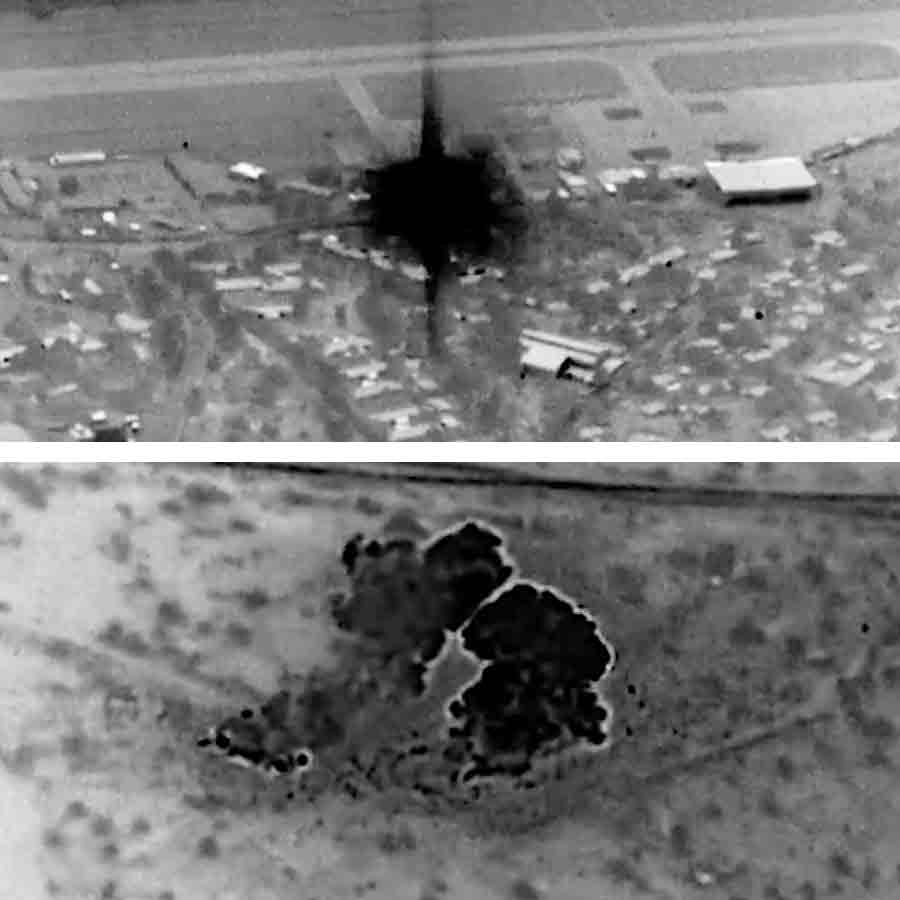 খার্গ দ্বীপে শনিবার ভোরে হামলার ছবি প্রকাশ করল আমেরিকার সামরিক বাহিনী।