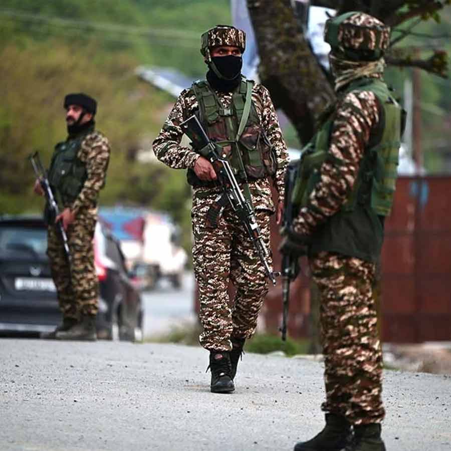 জঙ্গিদের খোঁজে তল্লাশি অভিযান। ছবি: পিটিআই।