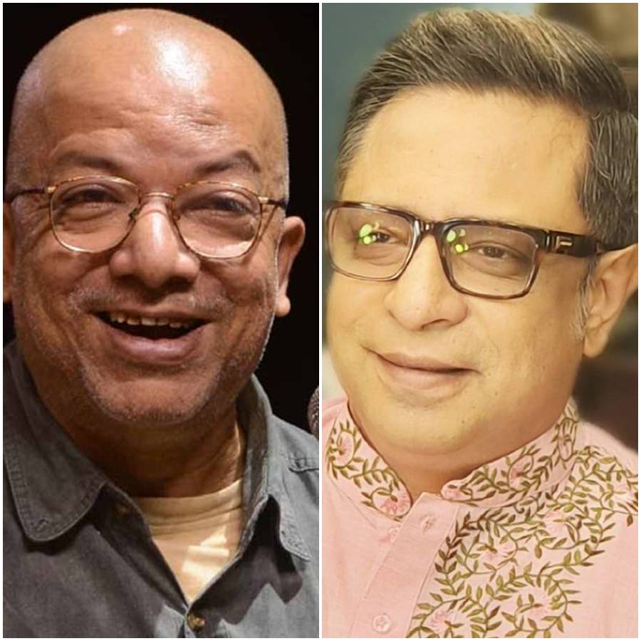 (বাঁ দিকে) কবীর সুমন এবং রূপঙ্কর বাগচী (ডান দিকে)।