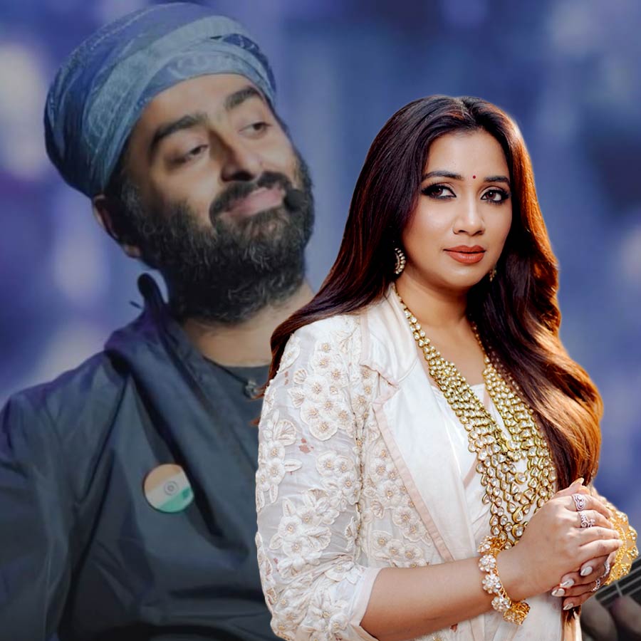 (বাঁ দিকে) অরিজিৎ সিংহ, (ডান দিকে) শ্রেয়া ঘোষাল।