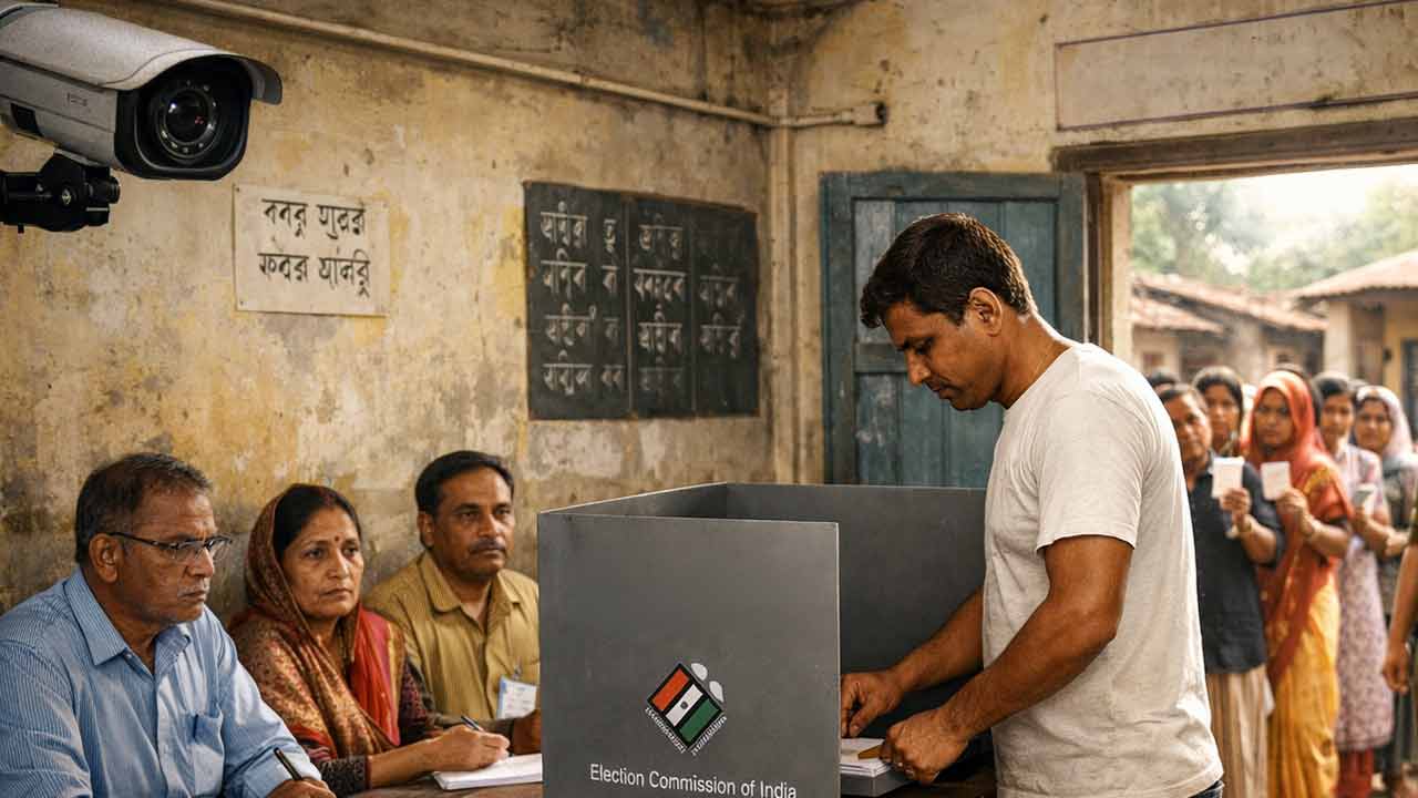 নির্বাচনের সময়ে ভোটগ্রহণ কেন্দ্র।