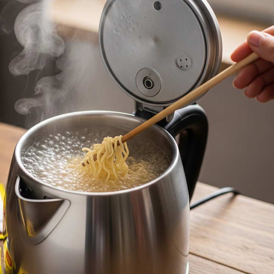 নুডল্‌স থেকে উপমা, সহজেই রান্না হবে কেটলিতে।