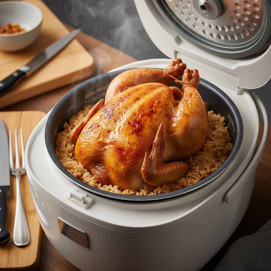 রাইস কুকারেই বানিয়ে ফেলতে পারেন চিকেন রোস্ট।