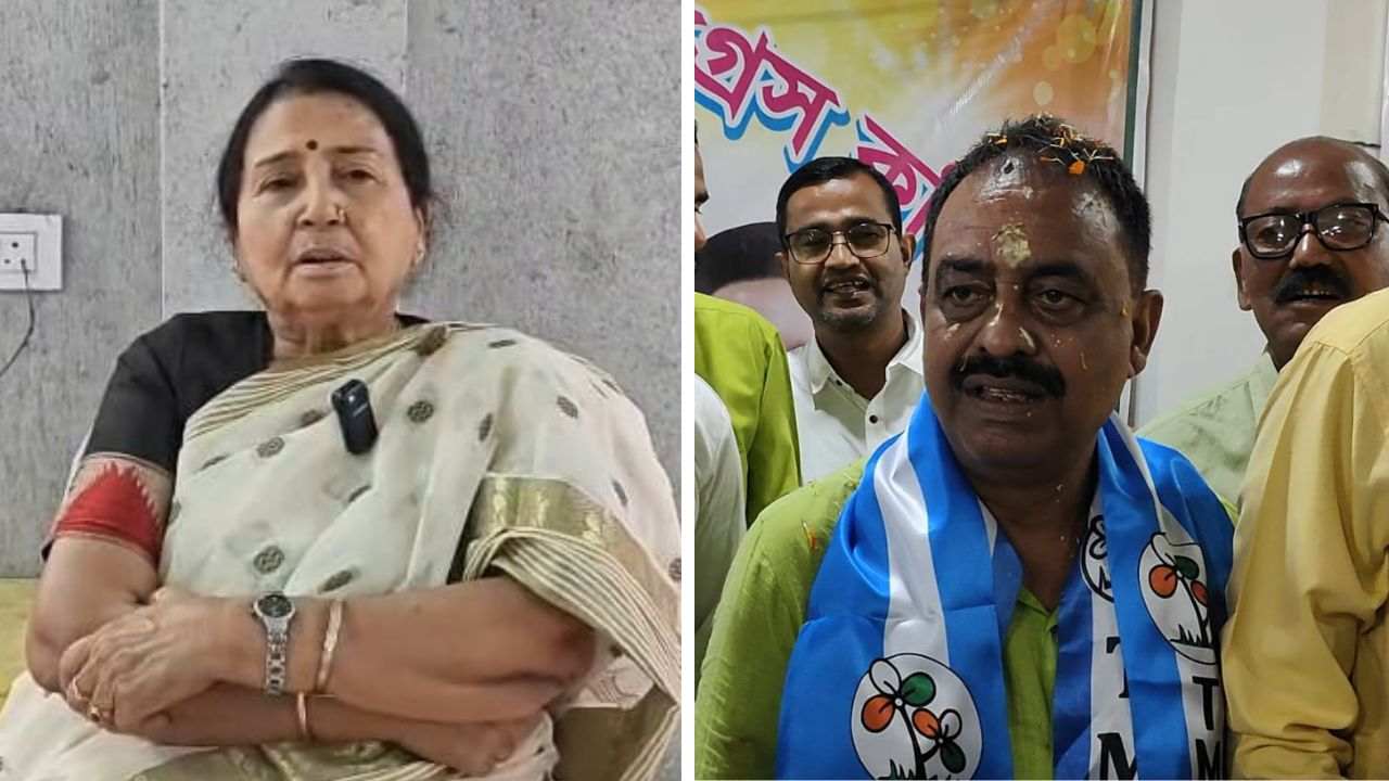 (বাঁ দিকে) ‘মা’ শিখা চট্টোপাধ্যায়। ‘পুত্র’ রঞ্জন শীল শর্মা (ডান দিকে)।