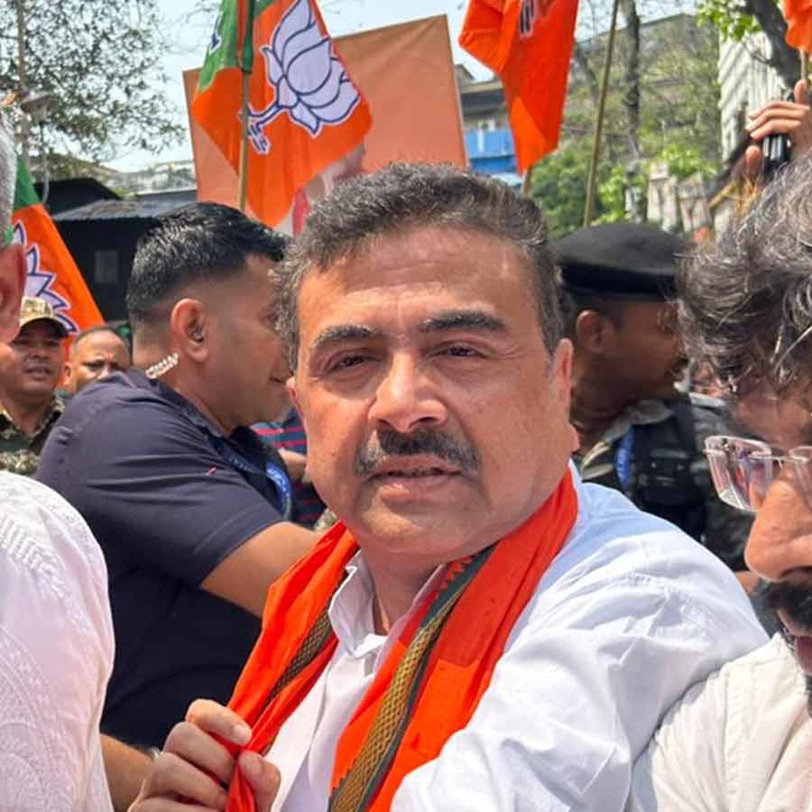BJP leader Suvendu Adhikari starts election campaign in Bhabanipur