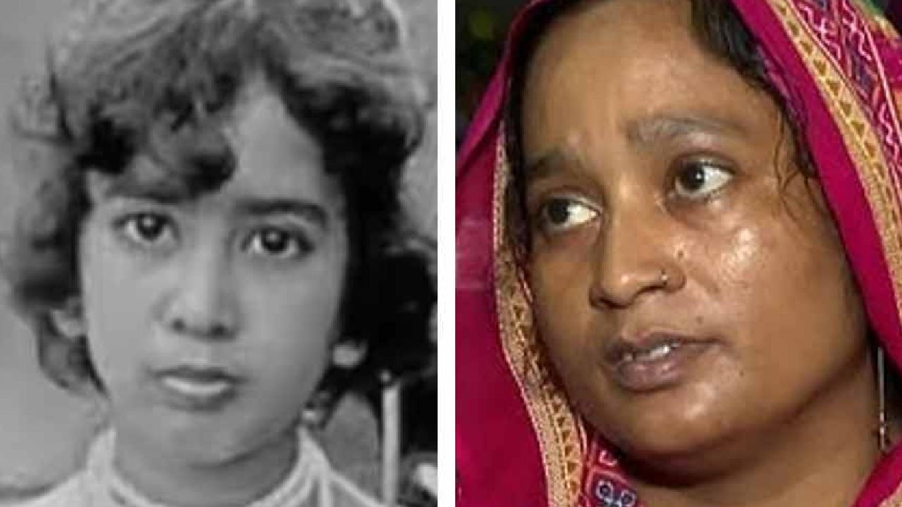 (বাঁ দিকে) বোমার আঘাতে নিহত তমন্না খাতুন। তাঁর মা তথা কালীগঞ্জের সিপিএম প্রার্থী সাবিনা ইয়াসমিন (ডান দিকে)।