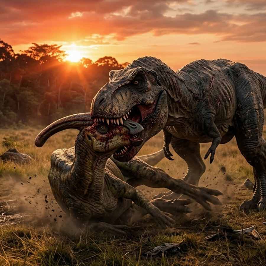 Tyrannosaurus rex tooth embedded with skull of another dinosaur helps scientists understand food habit dgtl