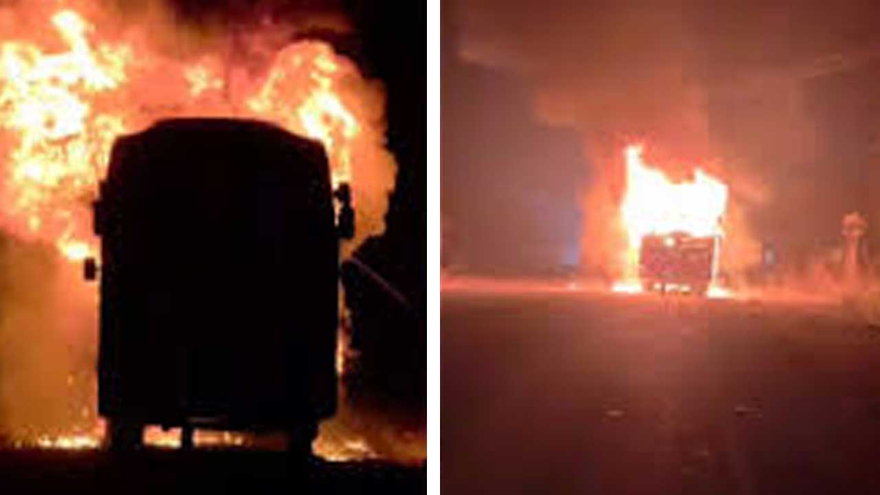 দুর্ঘটনাগ্রস্ত সেই বাস। ছবি: সংগৃহীত।