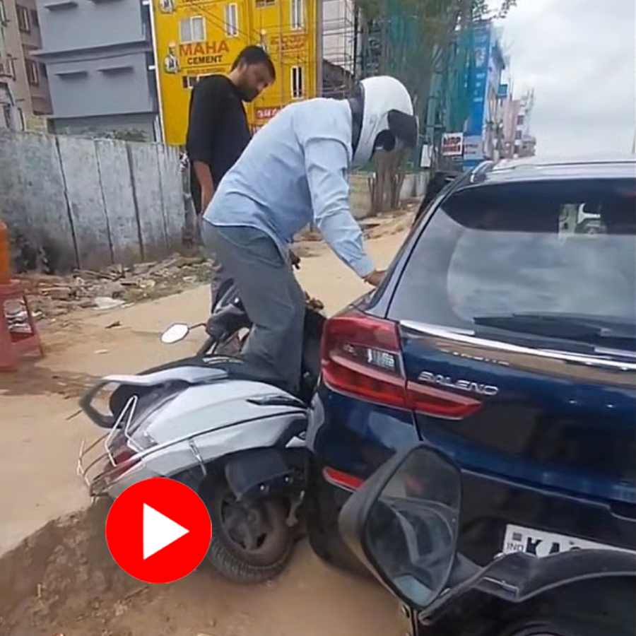Video of Bengaluru Owner’s Calm Reaction After Scooter Crashes His Car Goes Viral dgtl