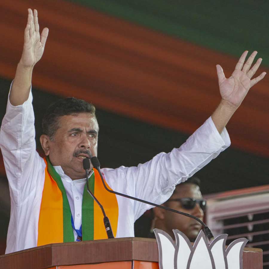 BJP candidate Suvendu Adhikari holds meeting in Nandigram, slams TMC