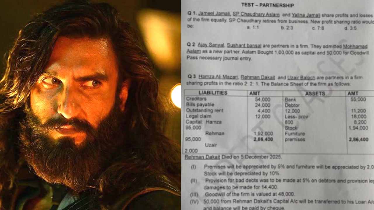 হিসাবশাস্ত্র পরীক্ষার প্রশ্নপত্র।