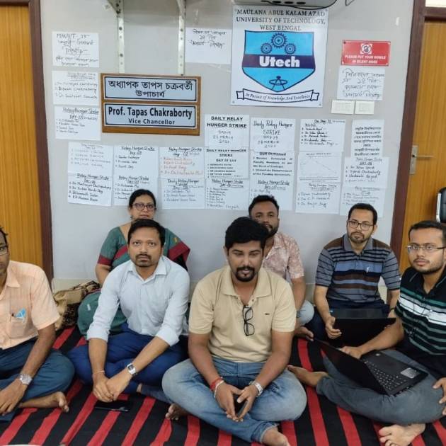 Vice Chancellor Missing Hunger-Striking Teachers at MAKAUT Put Up Posters dgtl