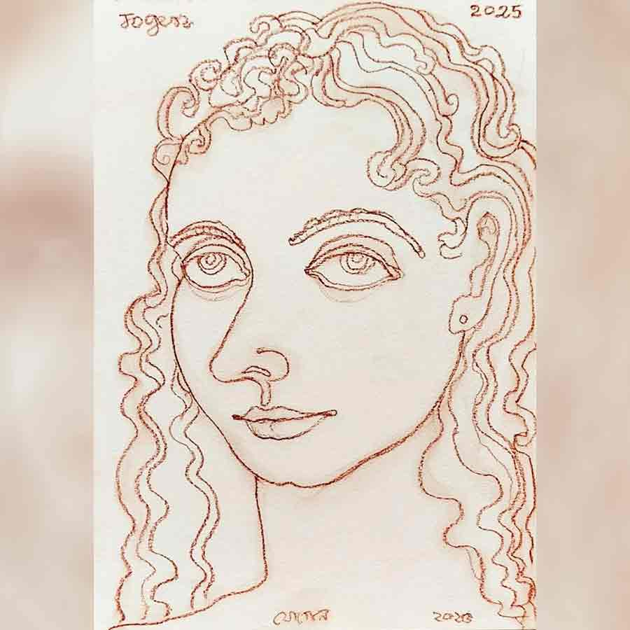 সুন্দরতমা: দেবভাষায় আয়োজিত যোগেন চৌধুরীর প্রদর্শনীর চিত্রকর্ম