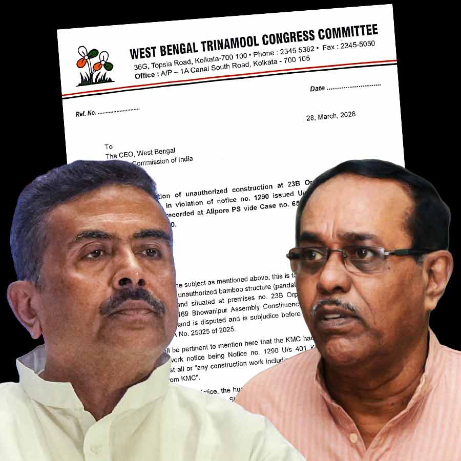TMC state president Subrata Bakshi sent a letter to ECI against BJP cndidate Suvendu Adhikari
