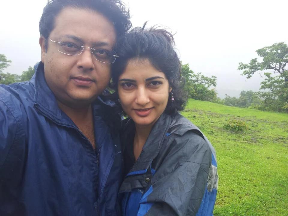 Nitesh Pandey with his second wife Arpita Pandey