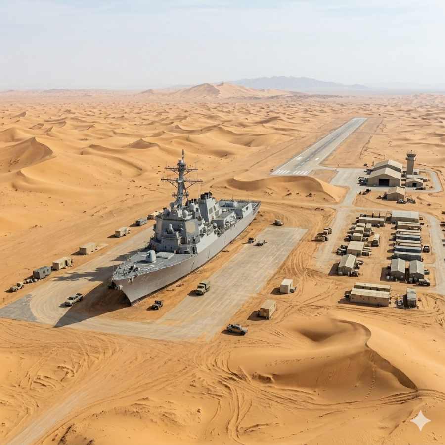 China made three American warships replicas in Taklamakan desert, a big concern for US 