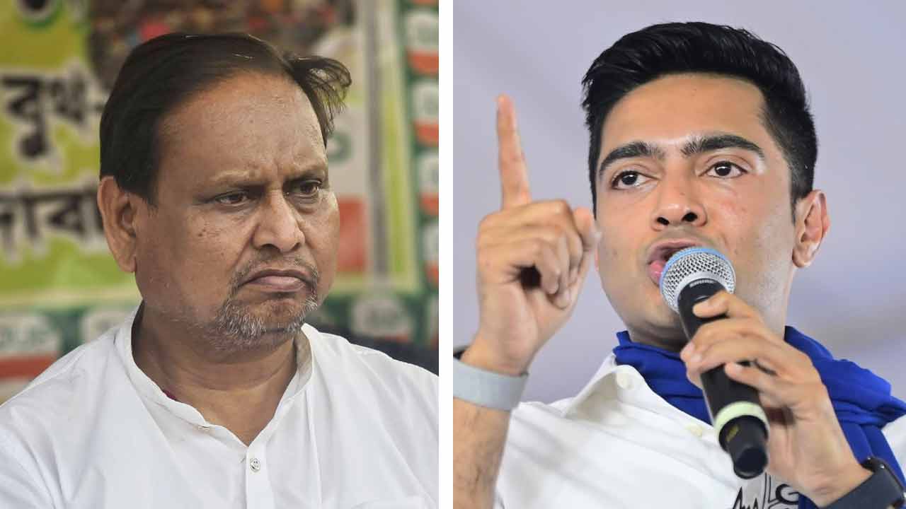 (বাঁ দিকে) হুমায়ুন কবীর। অভিষেক বন্দ্যোপাধ্যায় (ডান দিকে)।