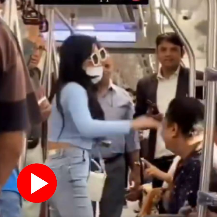 Video shows brawl between a man and woman passenger claimed to be inside Delhi Metro