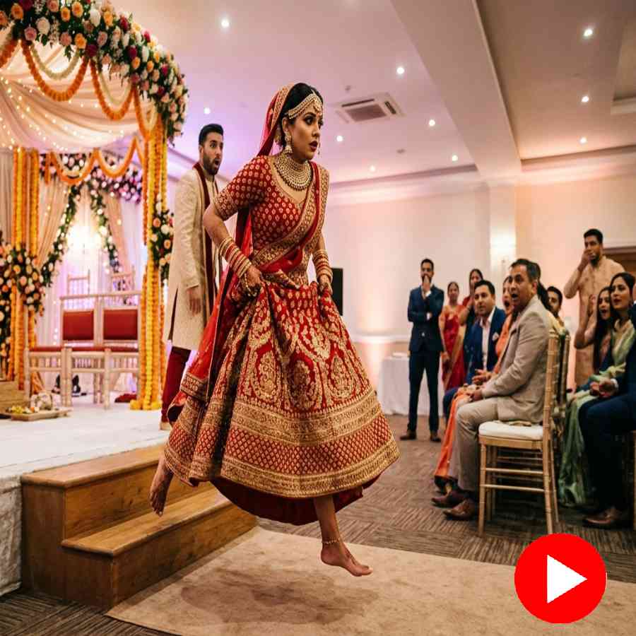 A viral video shows a bride jumps and runs away from wedding stage dgtl