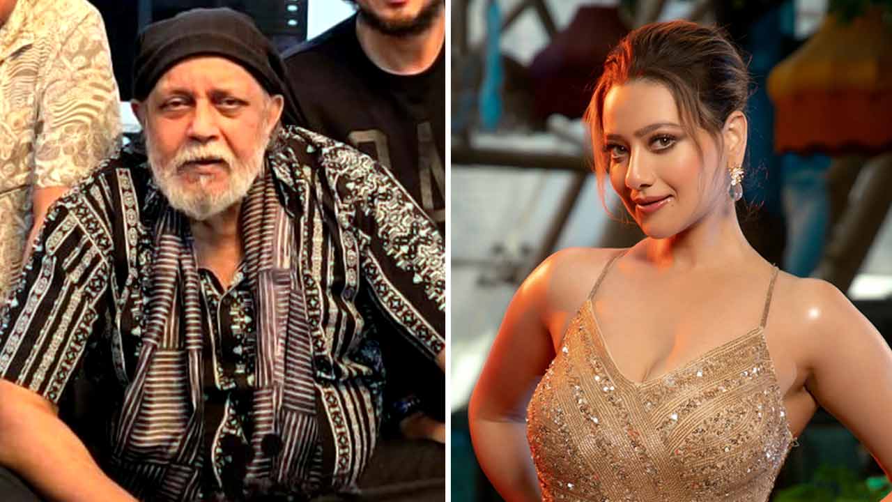 (বাঁ দিকে) মিঠুন চক্রবর্তী, (ডান ডিকে) মদালসা শর্মা।