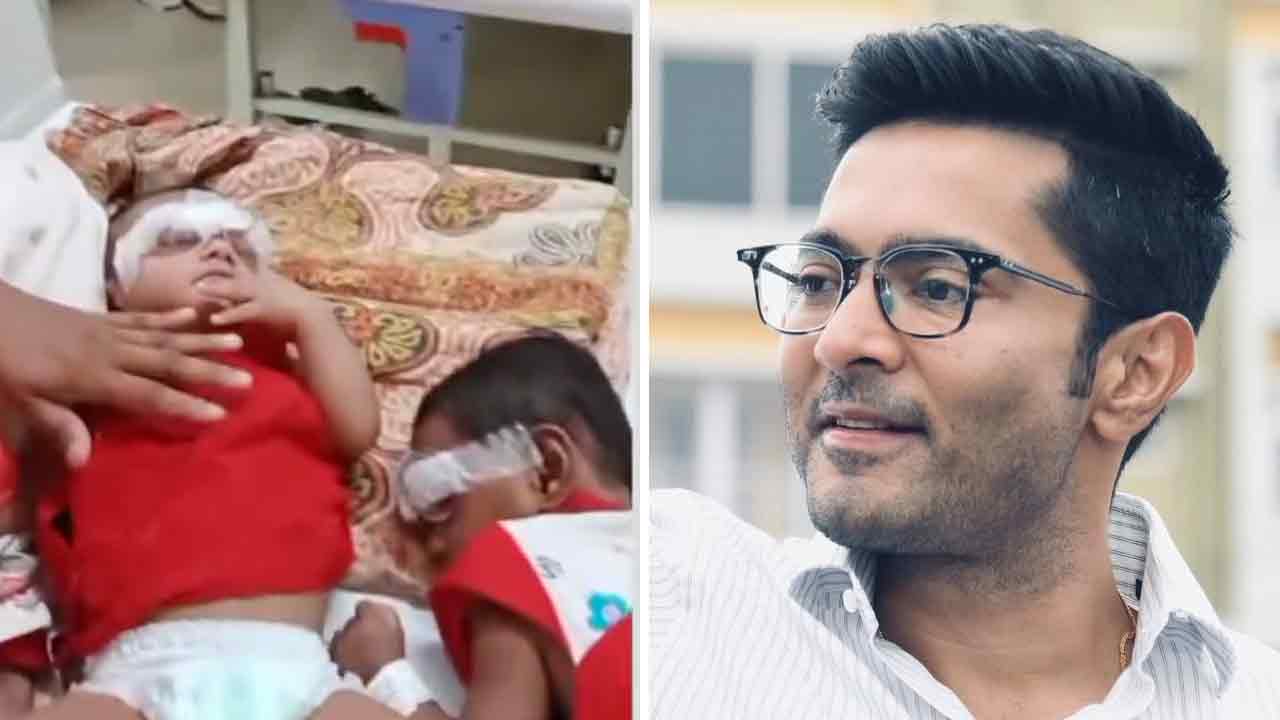 After a critical operation initiated by Abhishek Banerjee, twin baby girls regained sight