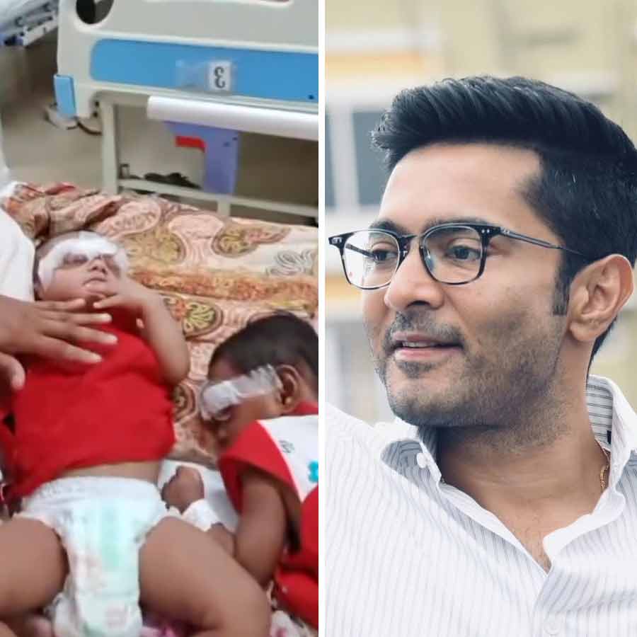 After a critical operation initiated by Abhishek Banerjee, twin baby girls regained sight