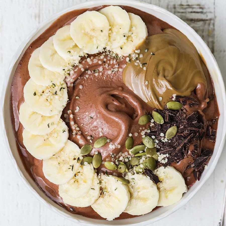 High protein chocolate bowl for breakfast shared by Tamanna Bhatias trainer Siddhartha Singh dgtl